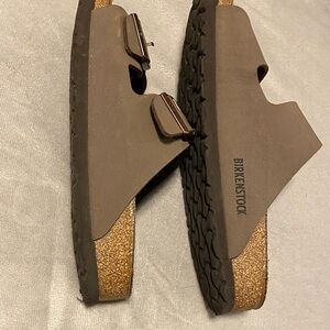 Birkenstock Men's Taupe Slide Sandals